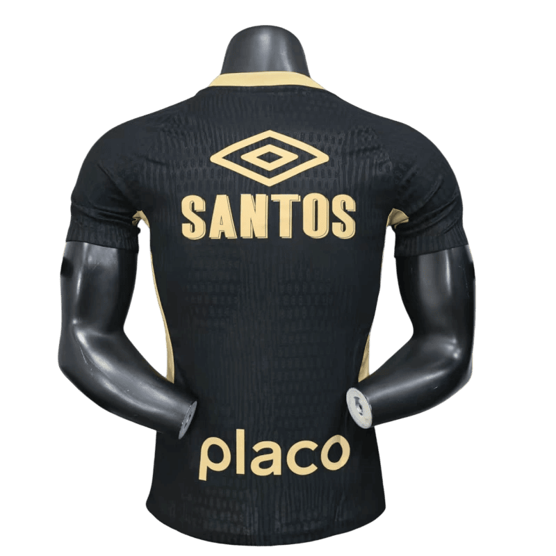 Camisa de Treino Santos Preta 25/26 2025 2026 Modelo Jogador Player Com Patrocínios