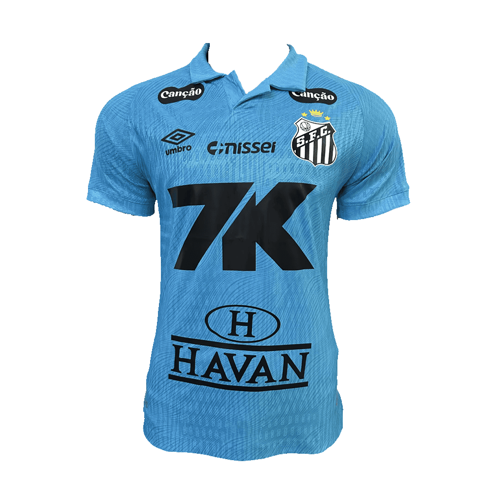 Camisa do Santos Azul Neymar 25-26 2025 2026 Versão Jogador Player Com Patrocinadores Patrocínios
