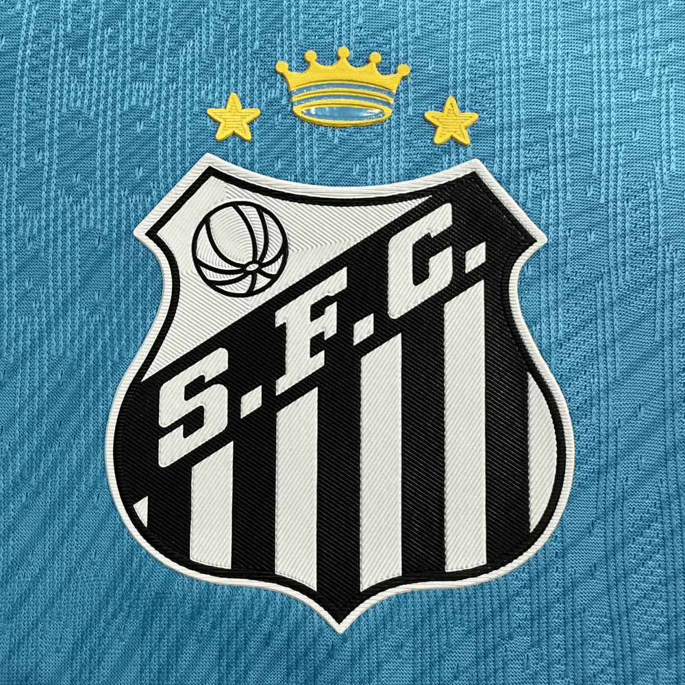 Camisa do Santos Azul Neymar 25-26 2025 2026 Versão Jogador Player Com Patrocinadores Patrocinios